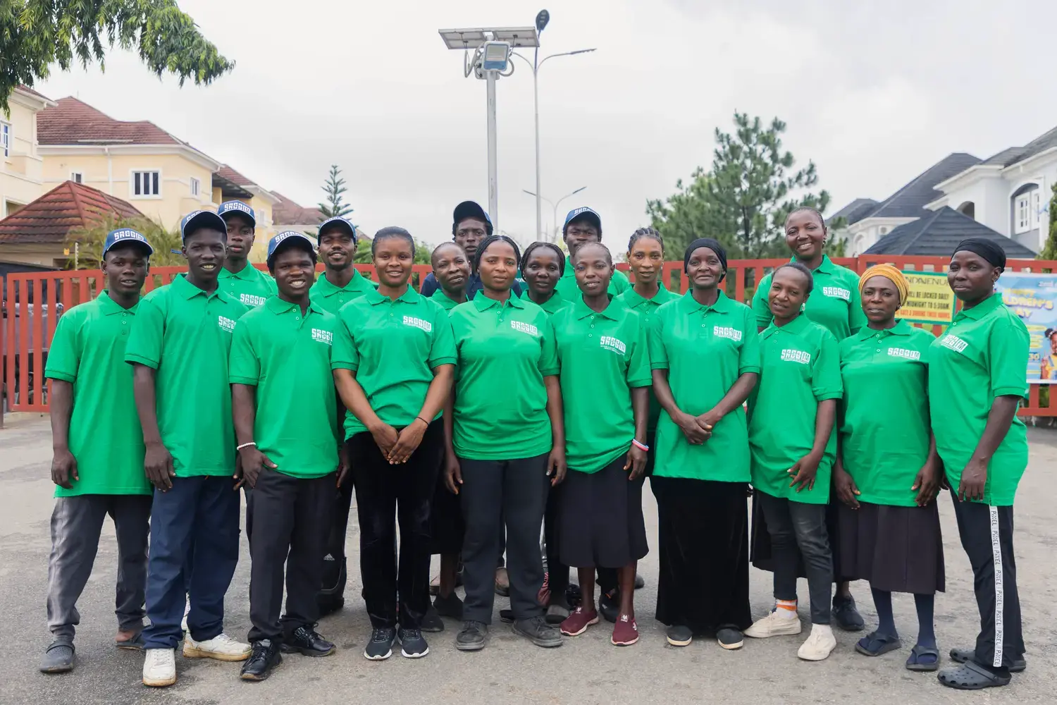 The SAEG FM estate management team standing together on site